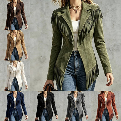 Faux Suede Fringe Jacket