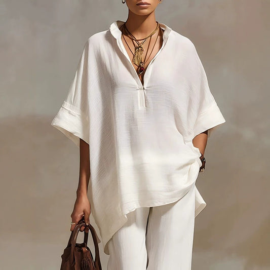 Oversized Relaxed Two Piece Linen Feel Matching Set