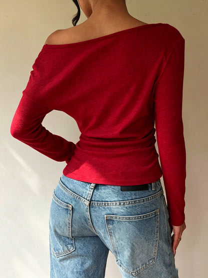 Stylish And Elegant Off-shoulder Knit Top With Lace Detailing