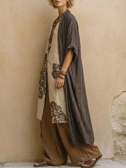 Women's Spring/Summer Cotton Linen Casual Vacation Three-Piece Set