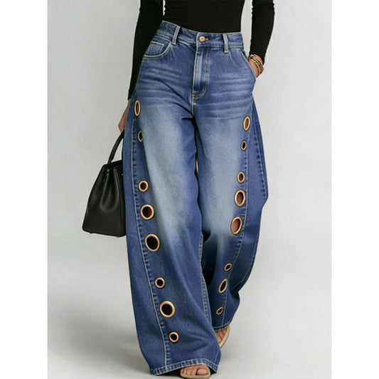 Women High Waist Wide Leg Jeans