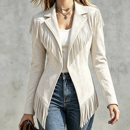 Faux Suede Fringe Jacket