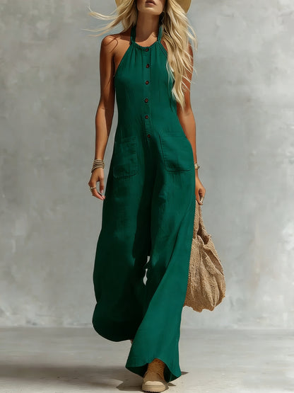 Breezy Halter Wide-Leg Jumpsuit