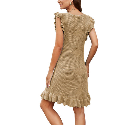 Ruffle Knit Mini Dress