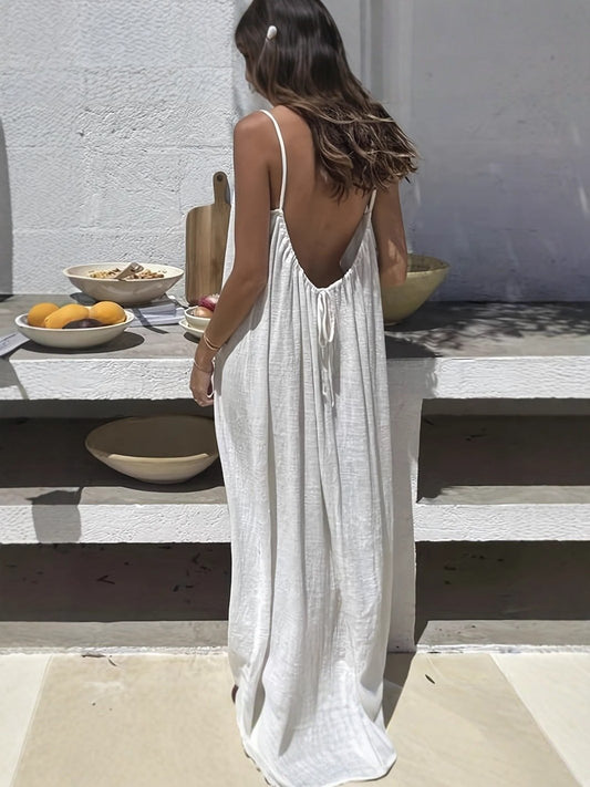 Backless Spaghetti Strap Maxi Dress