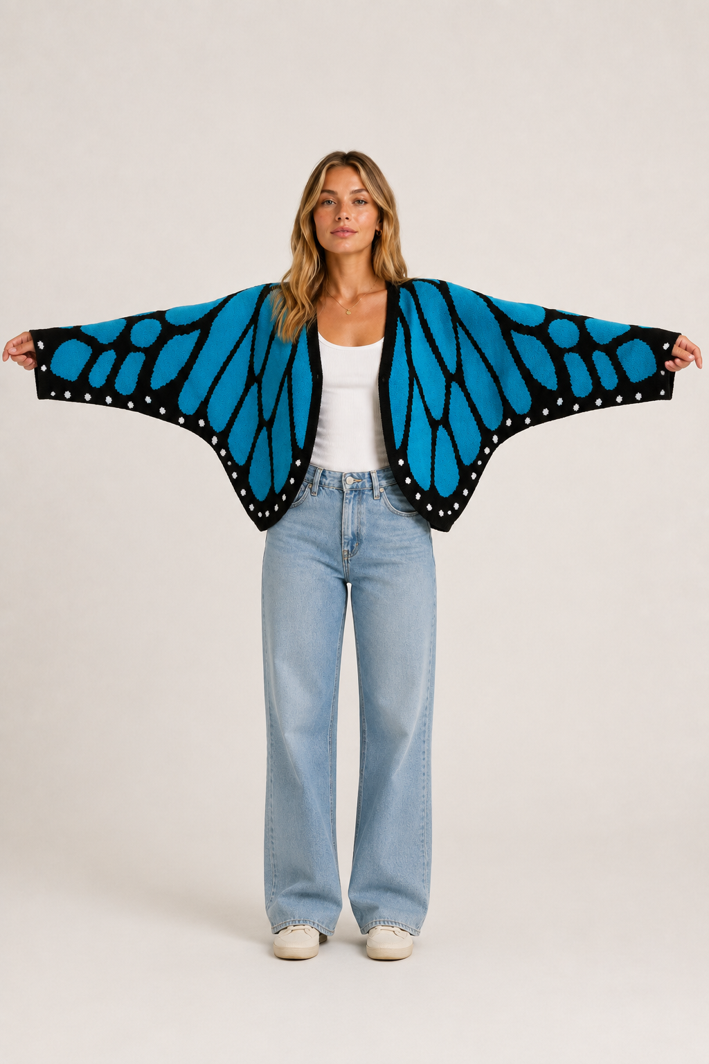 Monarch Butterfly Wing Knit Cardigan