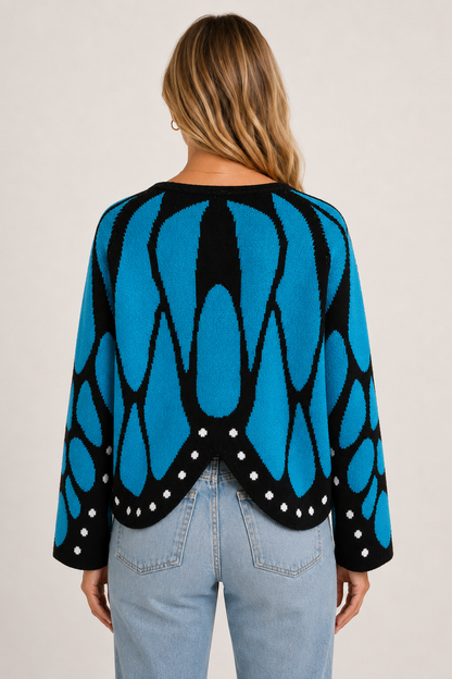 Monarch Butterfly Wing Knit Cardigan