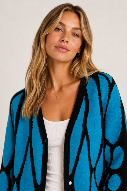 Monarch Butterfly Wing Knit Cardigan