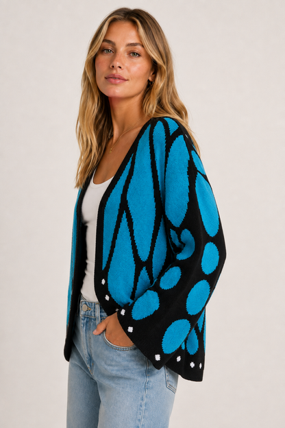 Monarch Butterfly Wing Knit Cardigan
