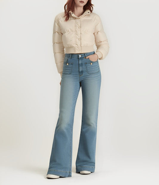 Tummy Control Sailor Wide Leg Trouser