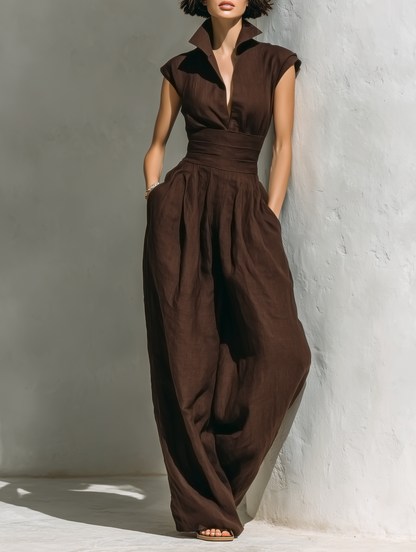 Women's Minimalist Linen Jumpsuit