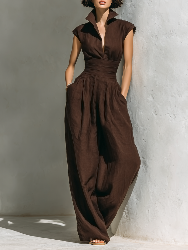 Women's Minimalist Linen Jumpsuit
