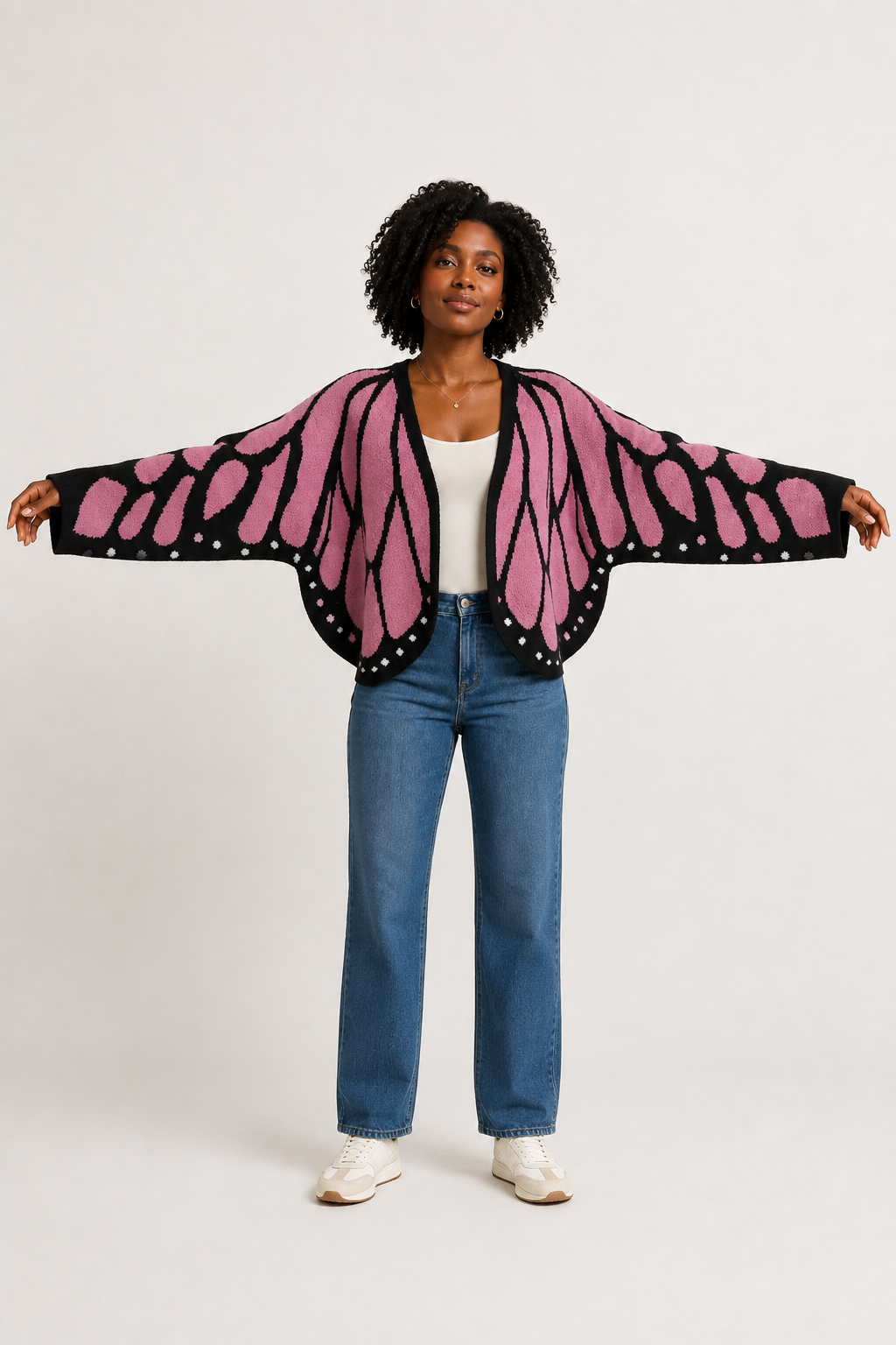 Monarch Butterfly Wing Knit Cardigan