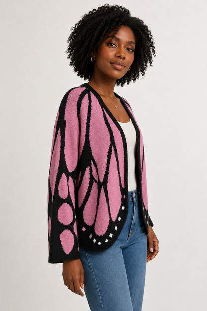 Monarch Butterfly Wing Knit Cardigan