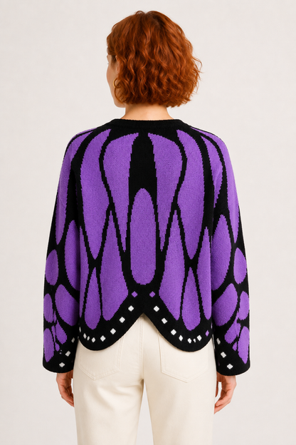 Monarch Butterfly Wing Knit Cardigan