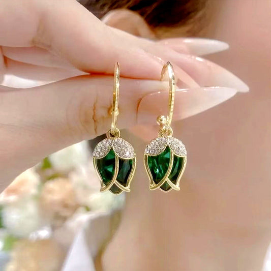 ⏳Limited-time 50% off⏰Elegant Rosebud C-Shaped Hoop Earrings👂💎