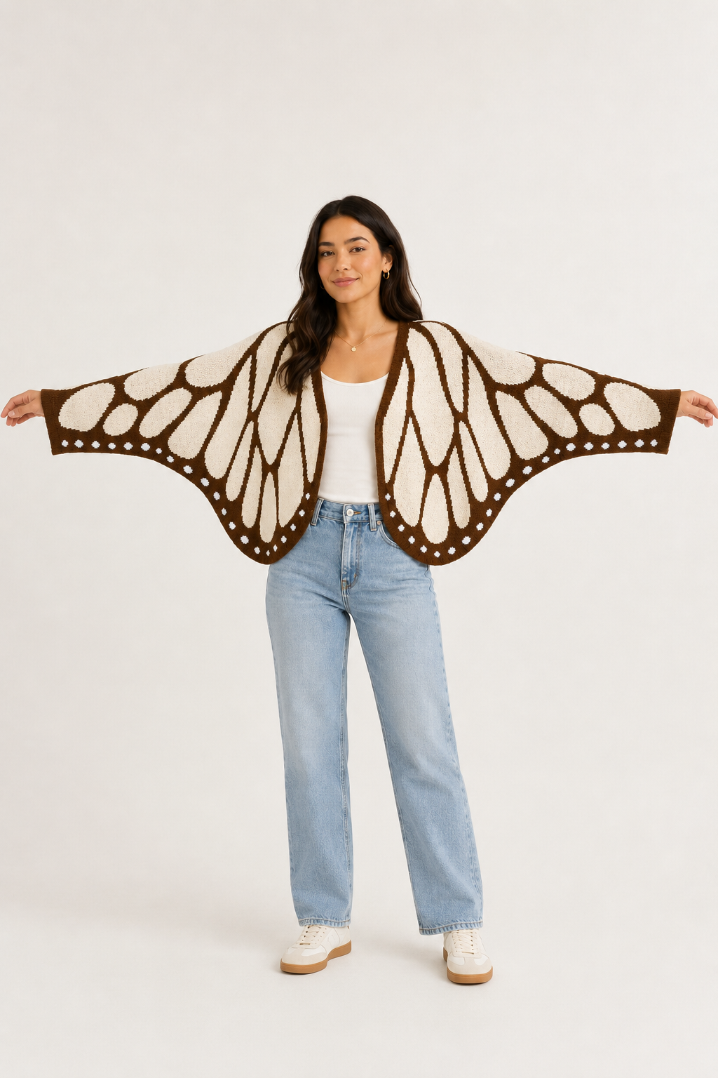 Monarch Butterfly Wing Knit Cardigan